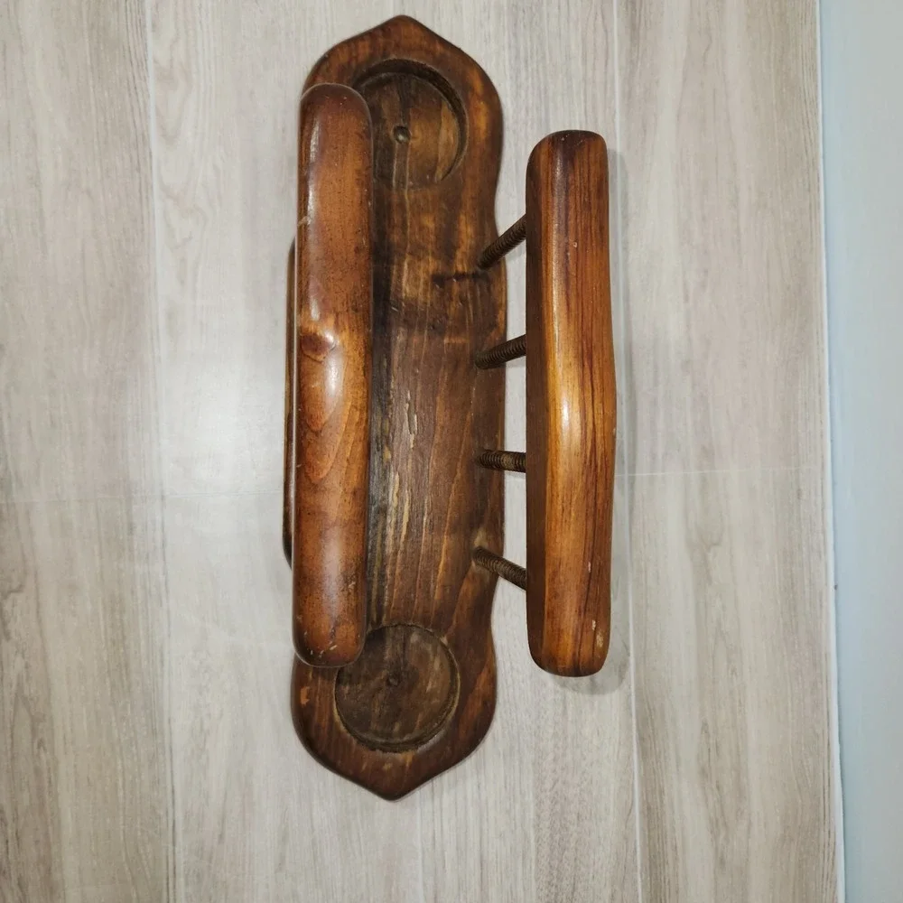 MCM Vintage Wooden Slatted‎ Napkin Holder With S&P Slots